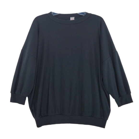 80s USA Sweats Black Sweatshirt Unisex One Size Fits All 3/4 Sleeves VTG USA - Picture 1 of 8